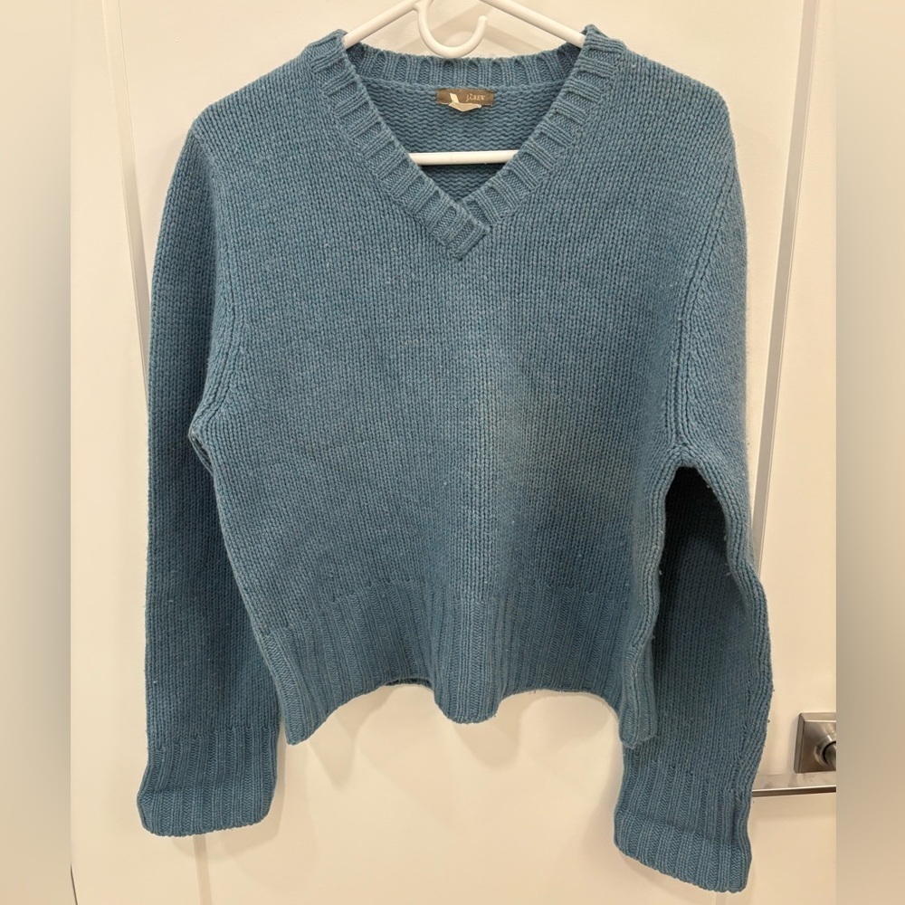 J. Crew Teal Wool Fisherman Knit Sweater Size XL